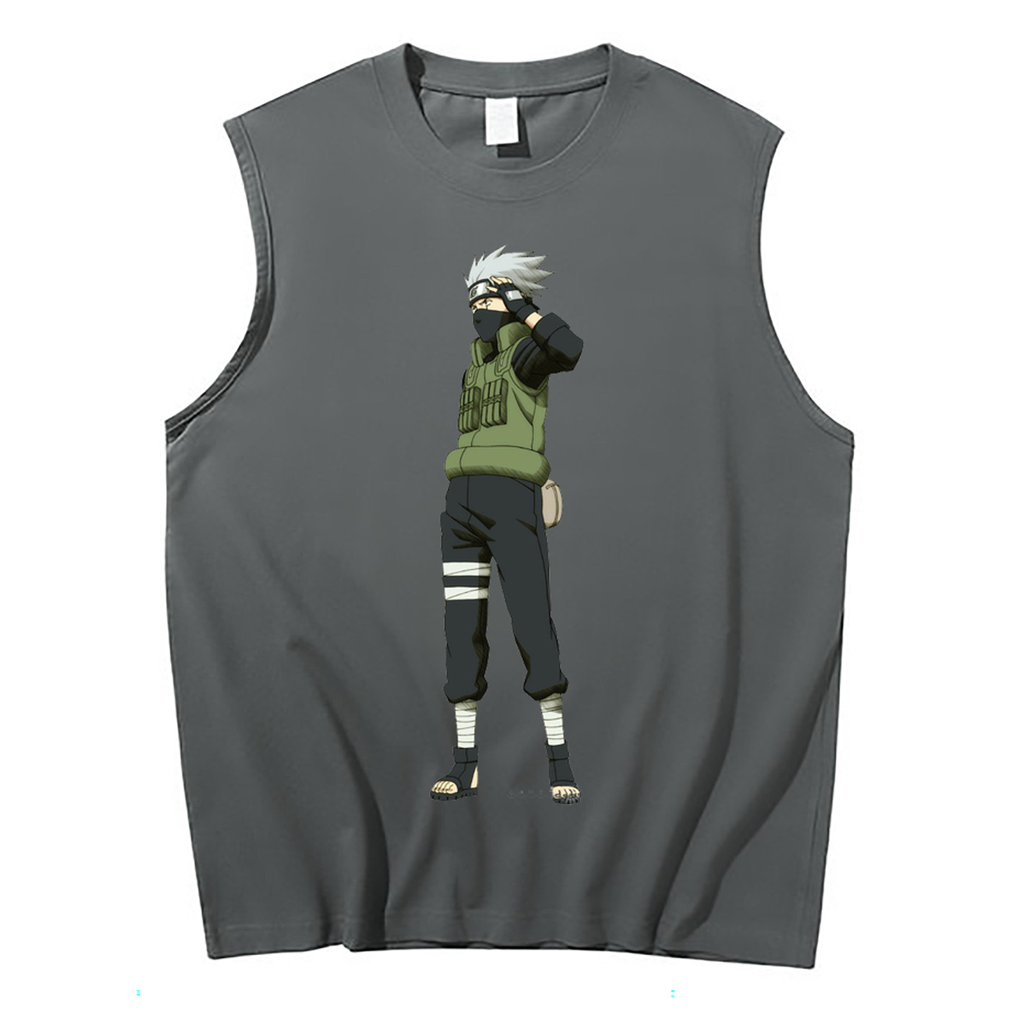 （画像用） NARUTO -ナルト- はたけ カカシ Hatake Kakashi コットン100％タンクトップ（フロントプリント）